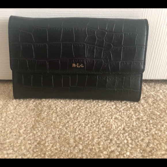 Ralph Lauren Handbags - Ralph Lauren Black Crocidile Leather Clutch
